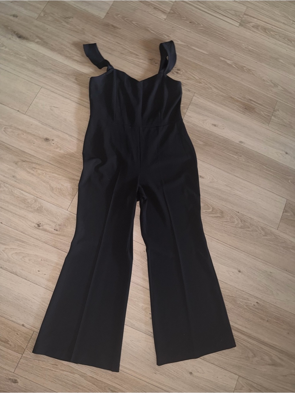 Express Black Wide-Leg Strappy Jumpsuit